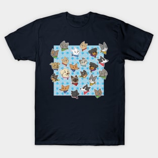 Pets pattern blue T-Shirt